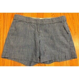 J Crew Shorts Women’s Size 6  Chambray Blue Pockets Cotton 5 Inch Inseam EUC